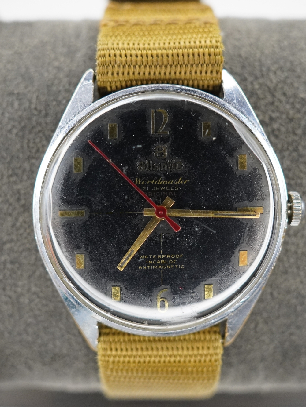 Vintage Atlantic Worldmaster 21 Jewels Manual Wind Men's Watch Swiss 1960s